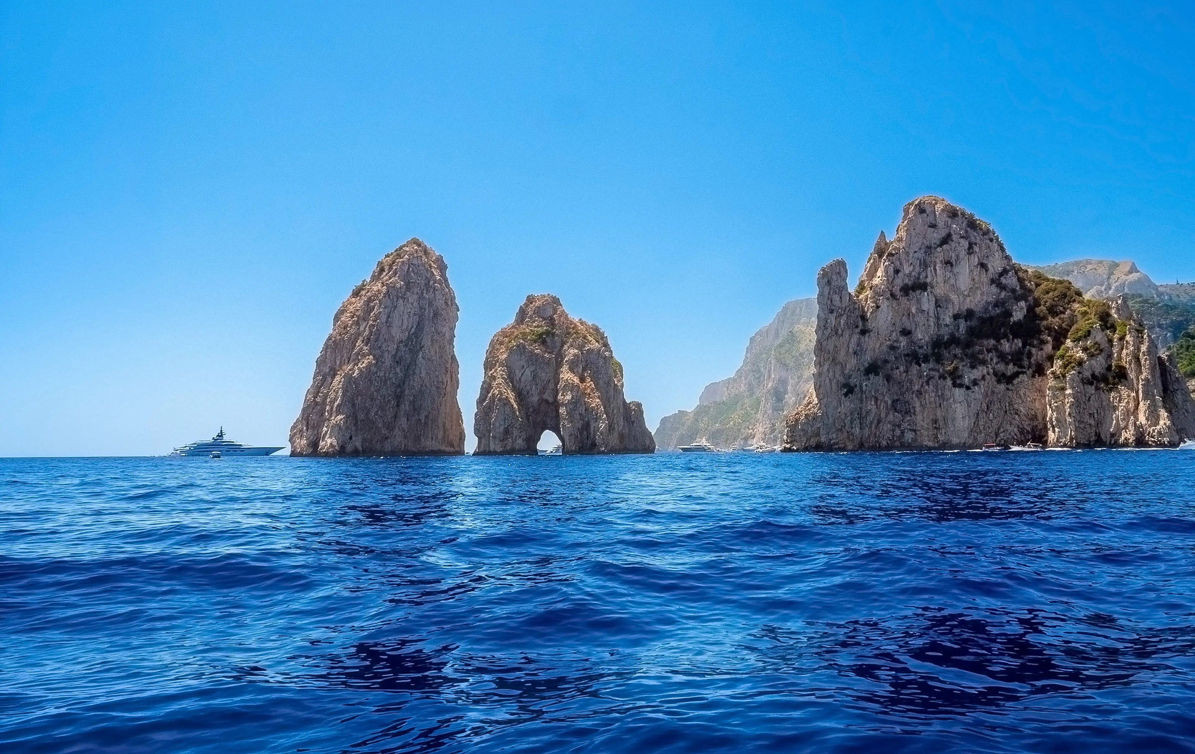 The Faraglioni of Capri seen from the sea