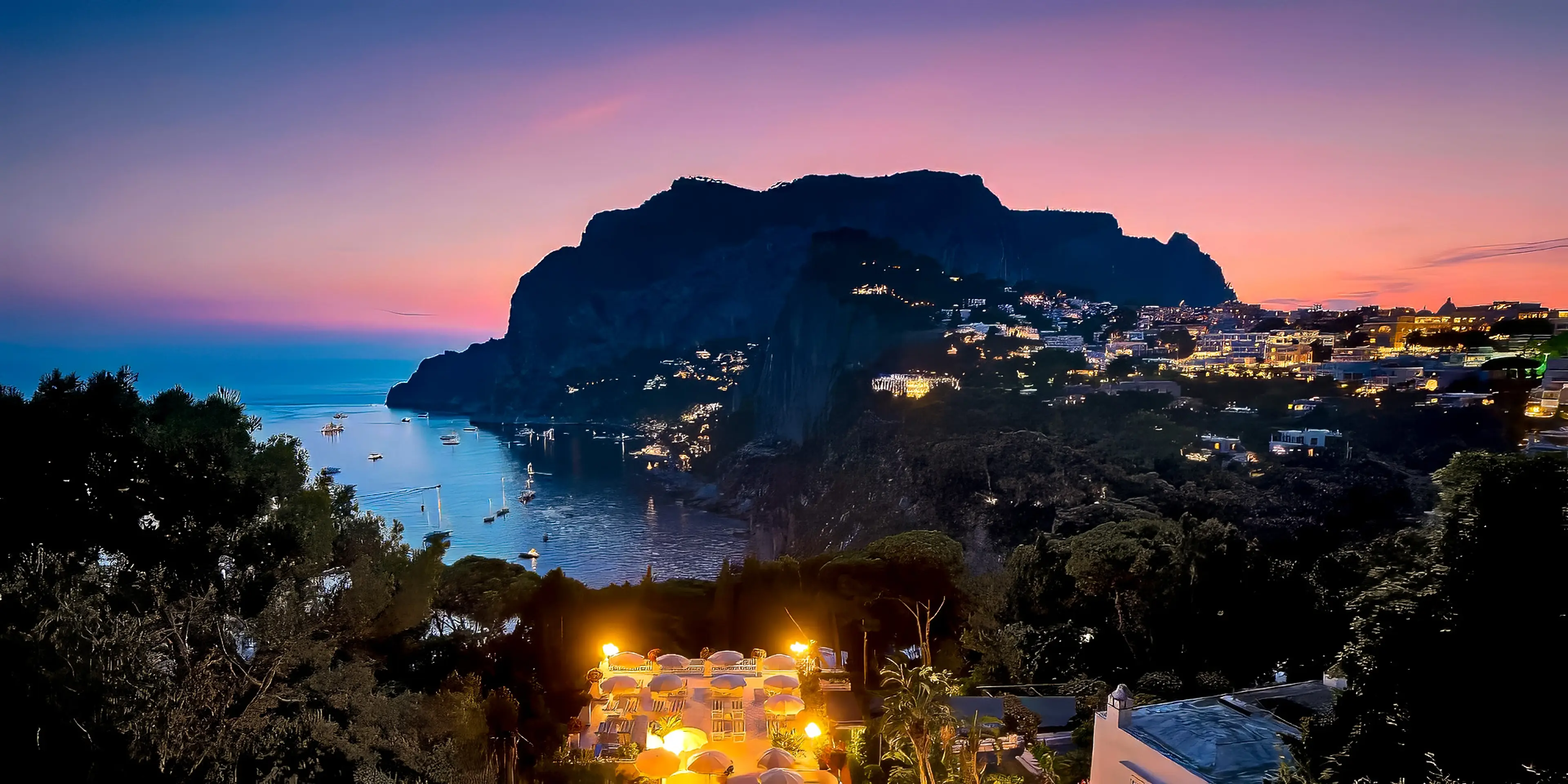 Marina Piccola at dusk from L’agave