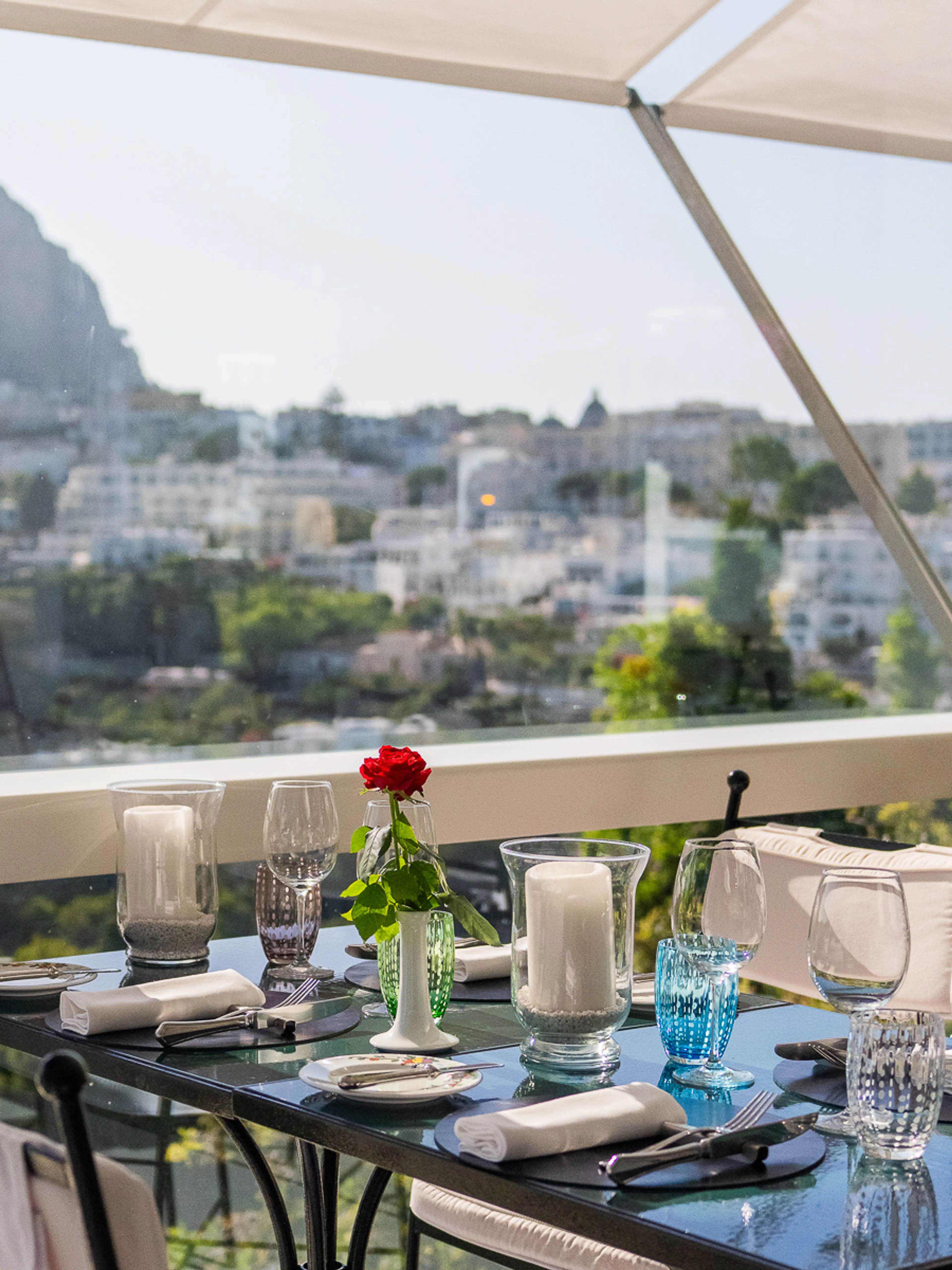 Villa Brunella and Capri above the sea