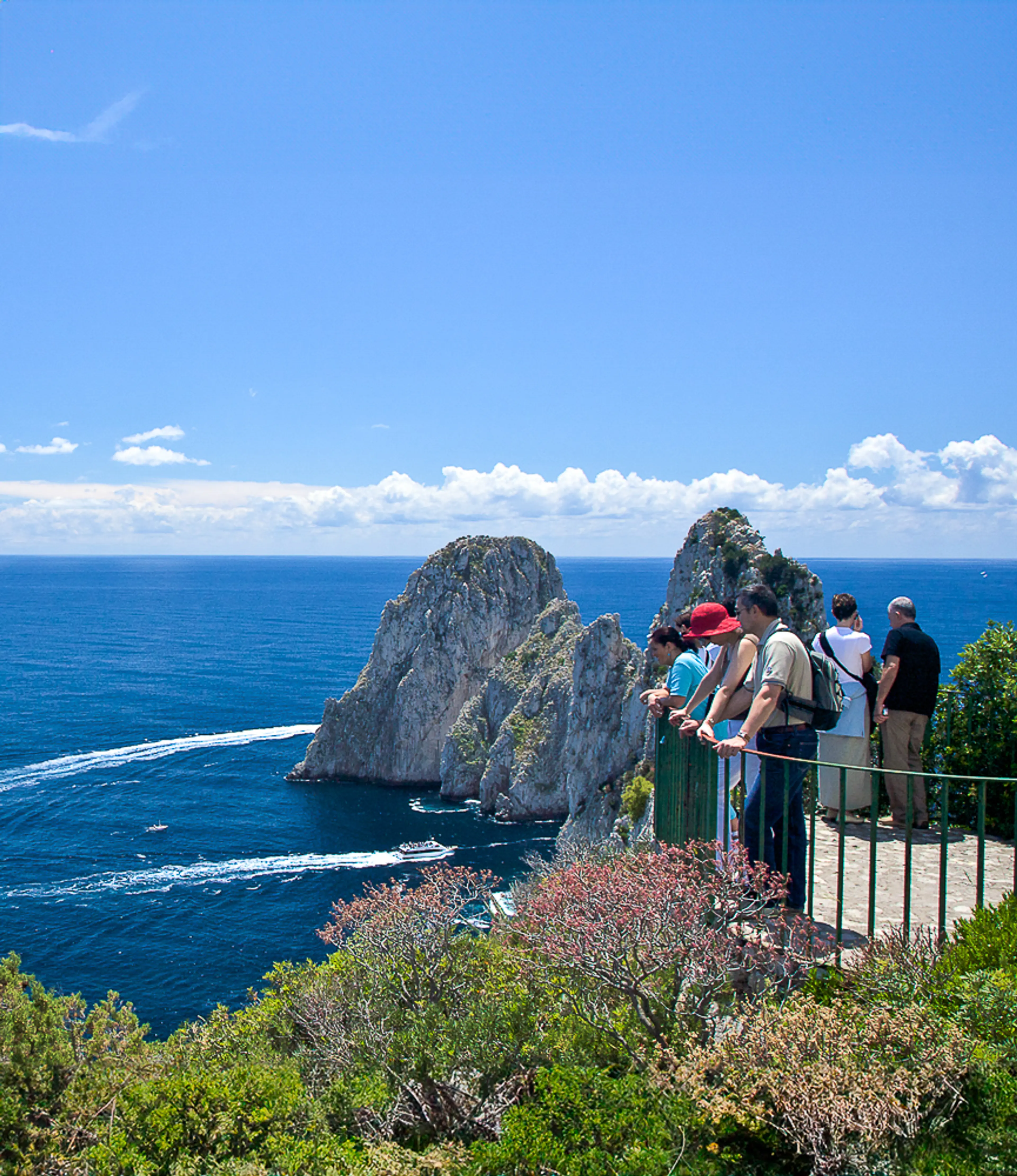 Boat in the blue sea of Capri