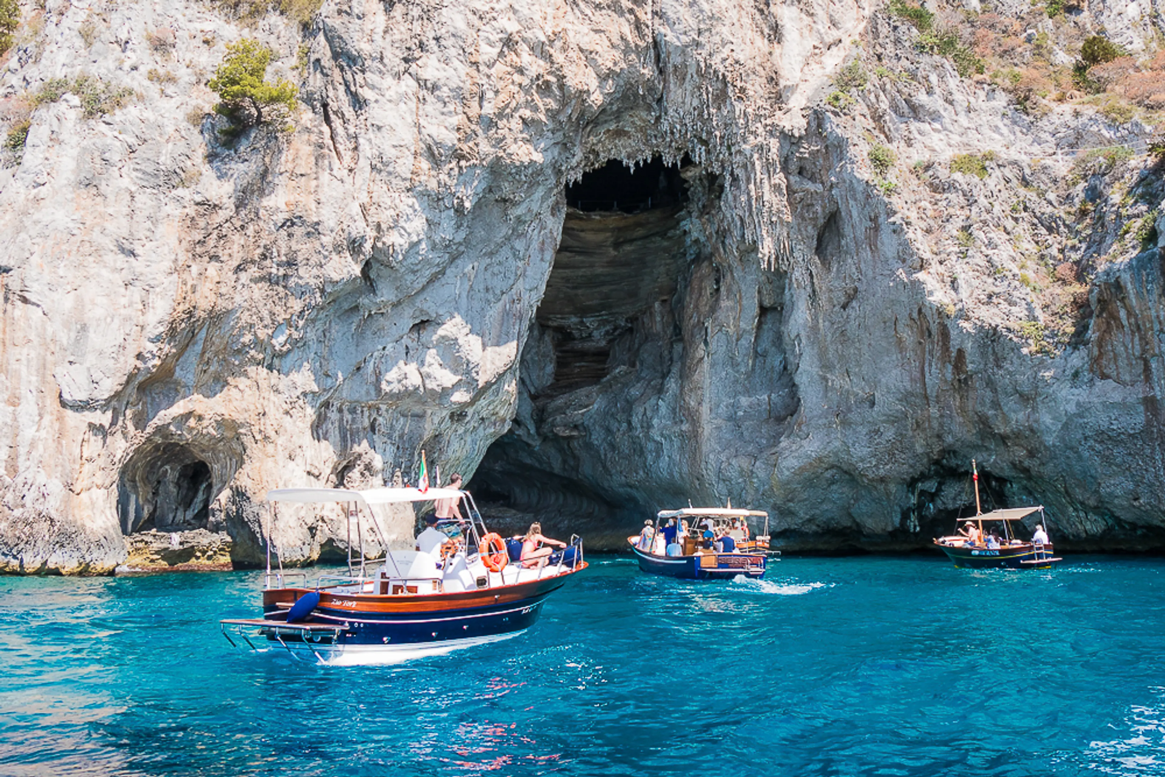 View of Capri island from the sea