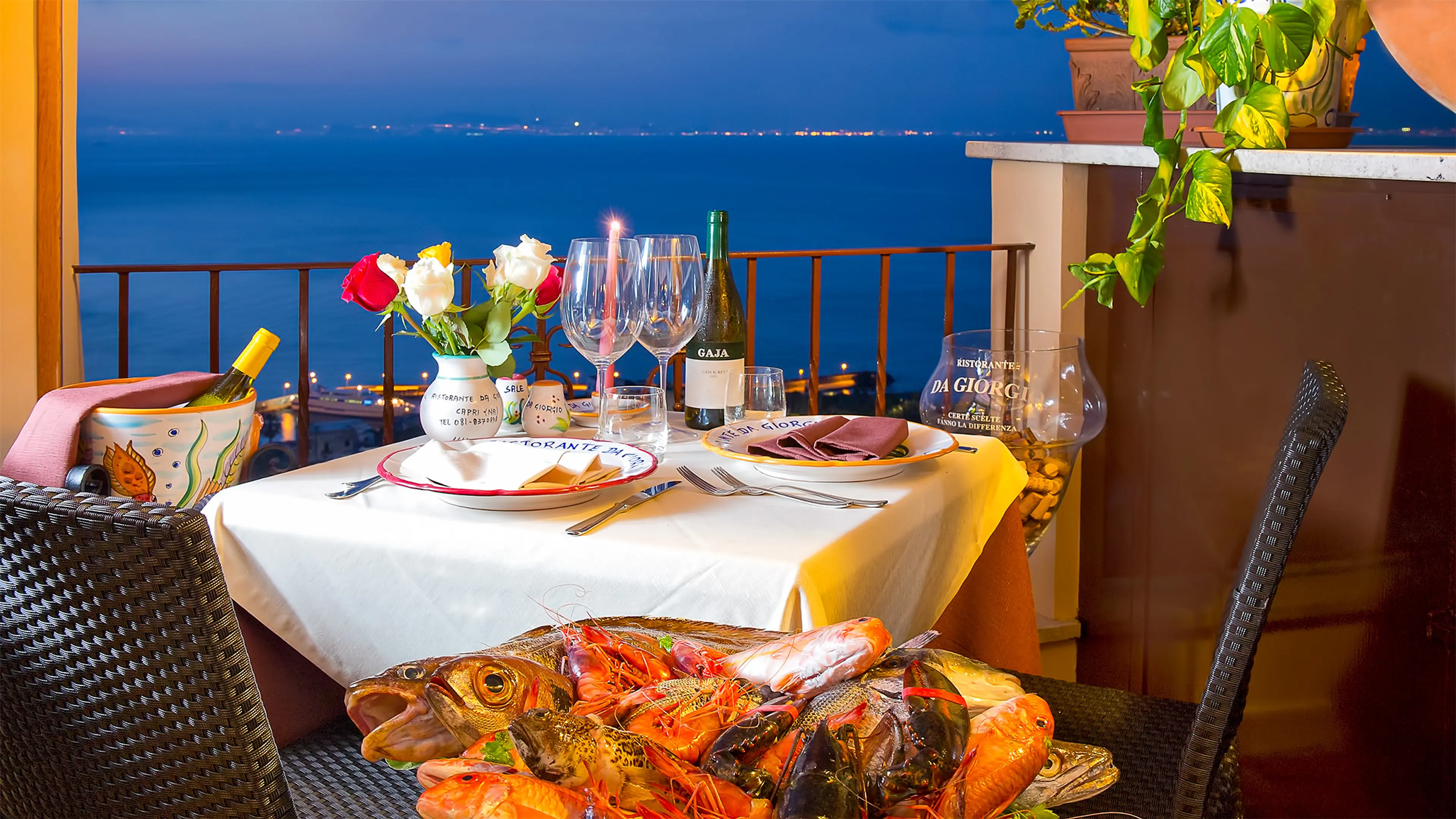 Vista della Baia di Napoli dalla terrazza di Da Giorgio