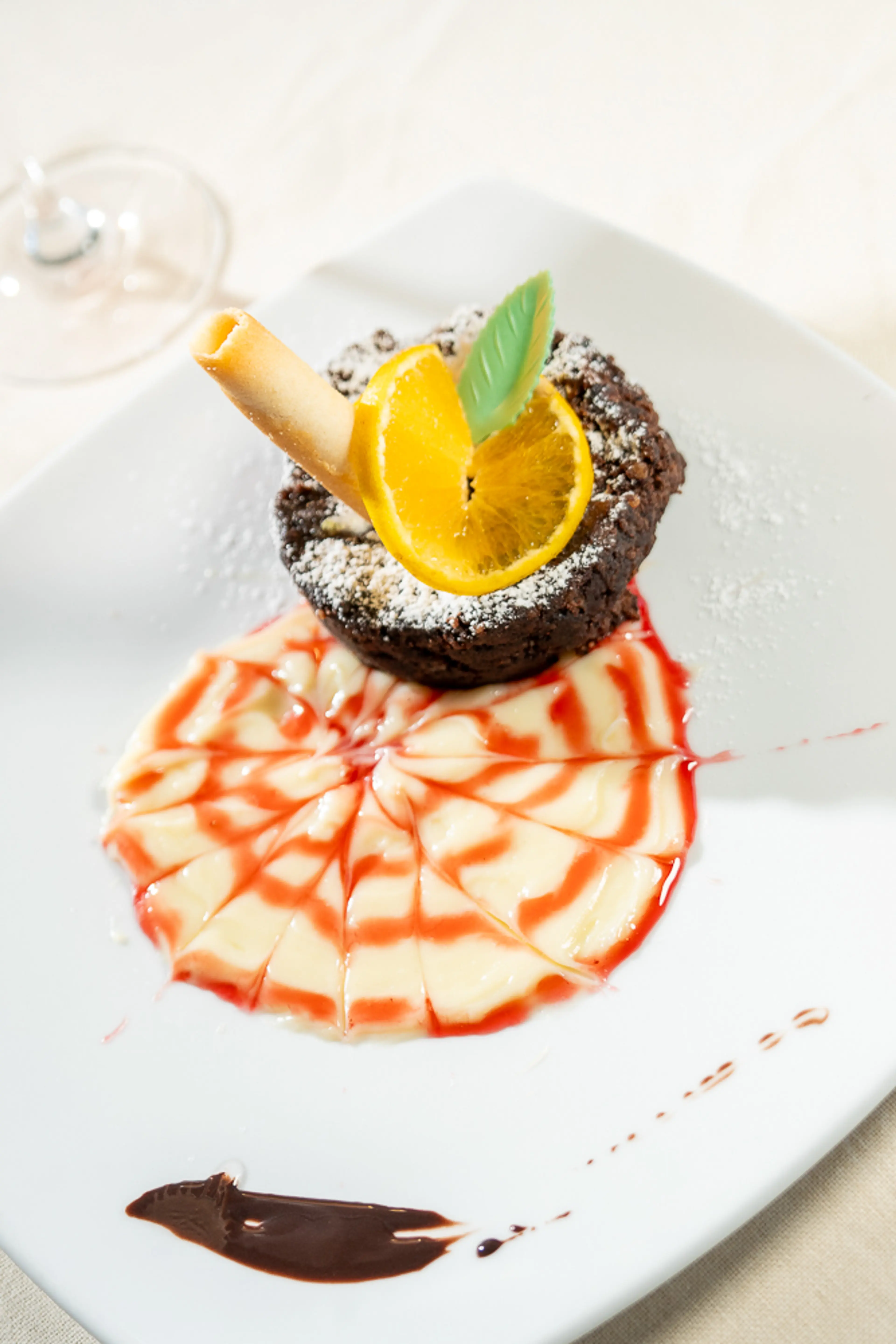 Torta caprese con arancia