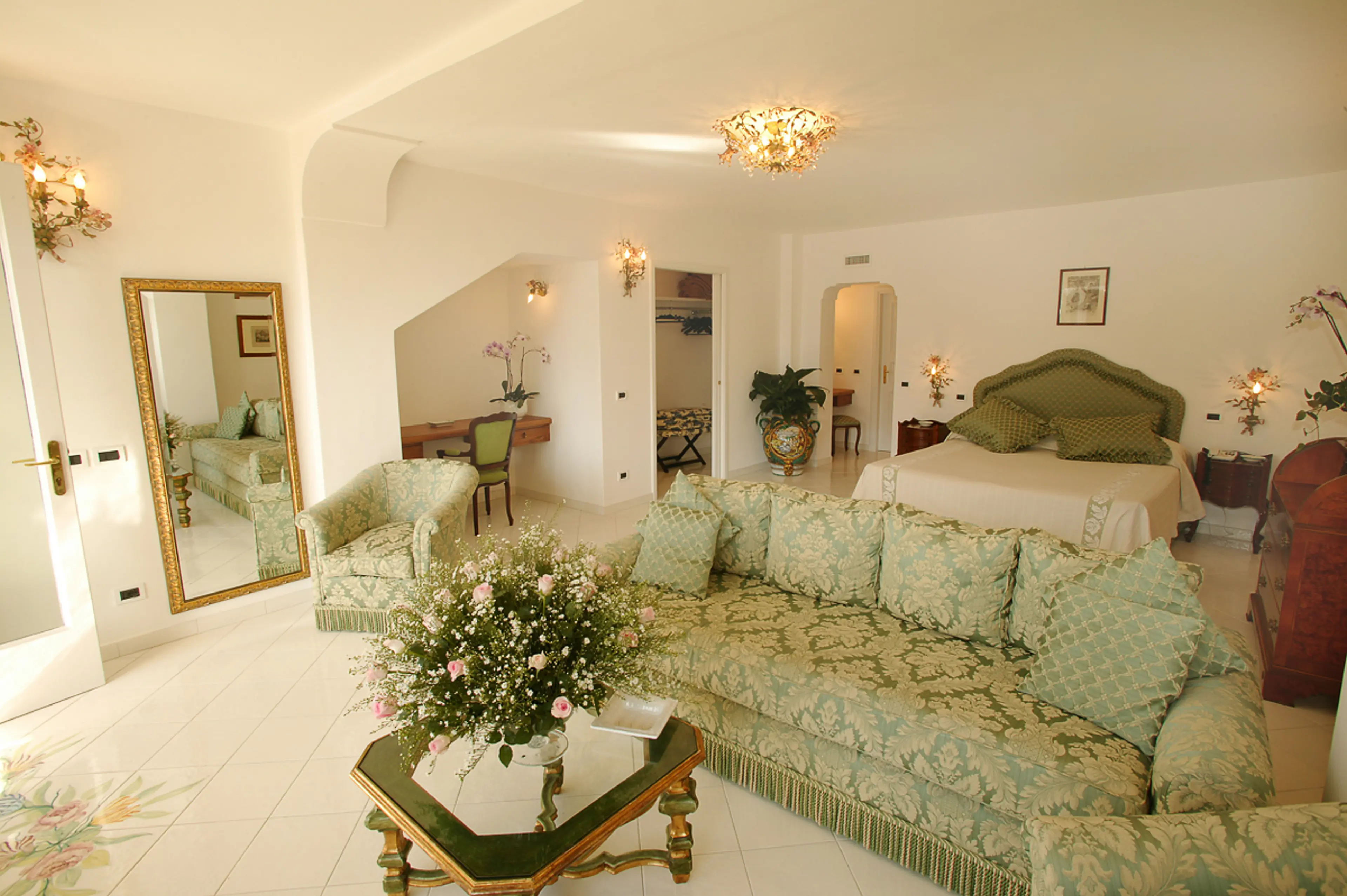 Deluxe Junior Suite terrace with Monte Solaro view