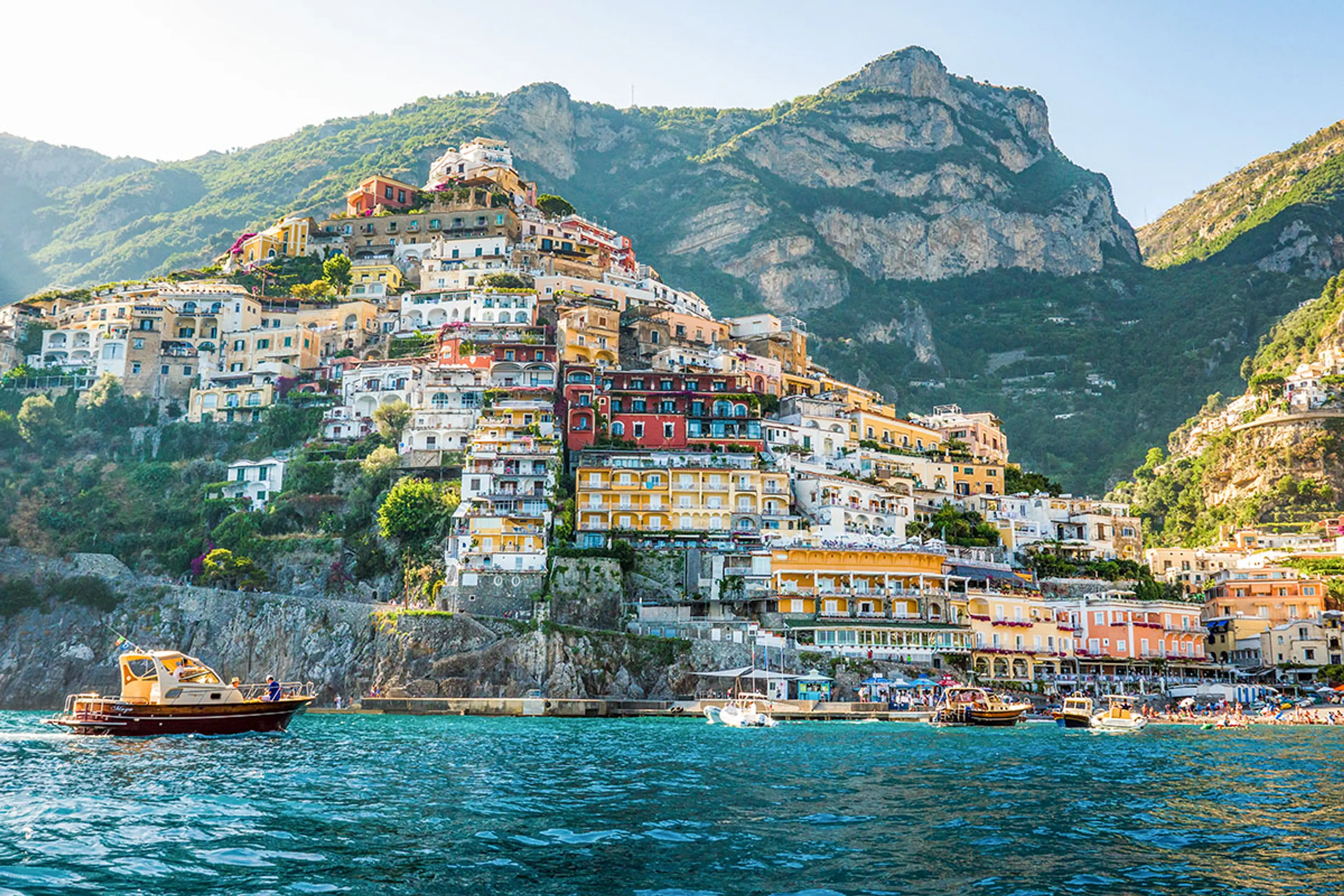 Capri coast with pines and cypress