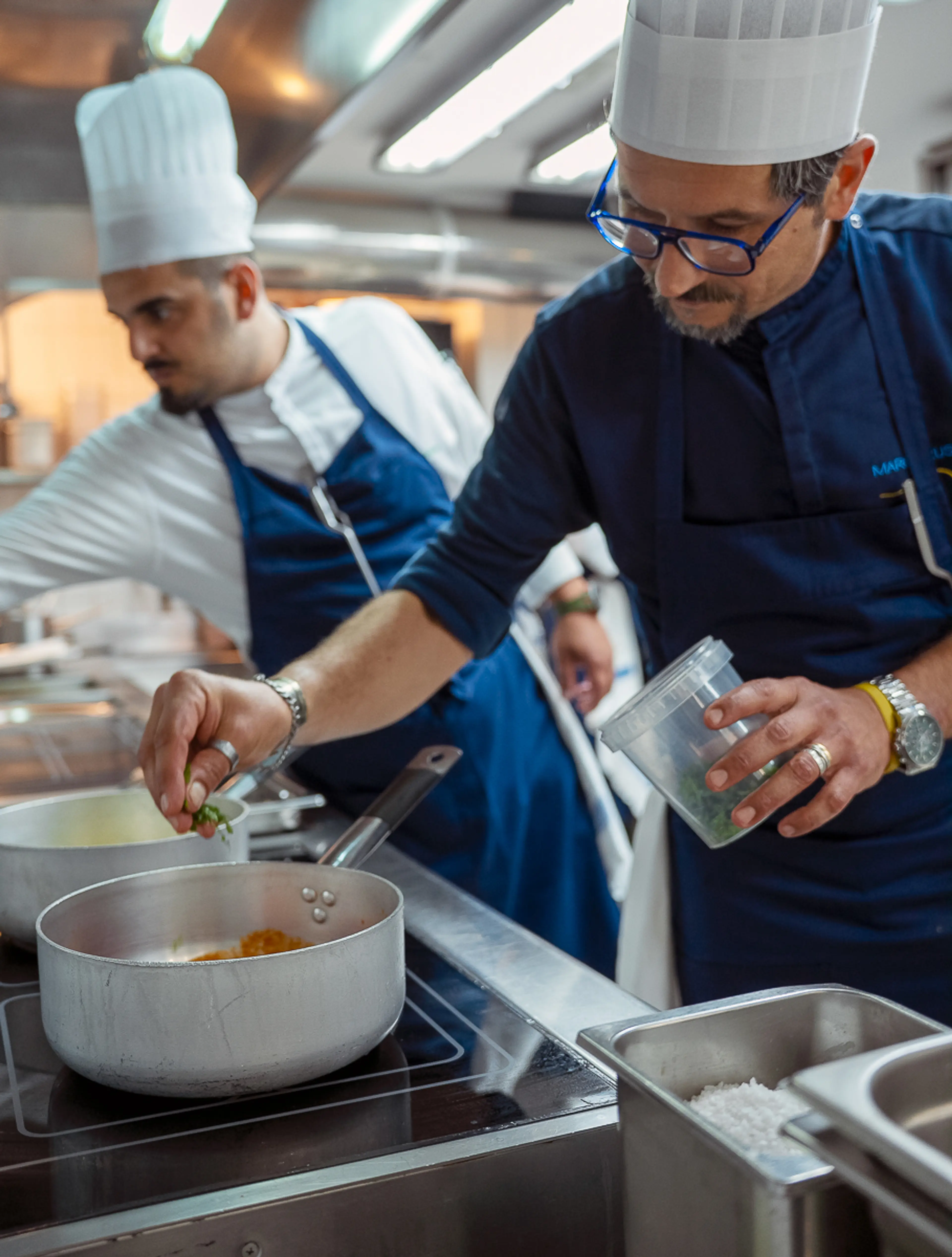 Plating in the kitchen at L'Agave